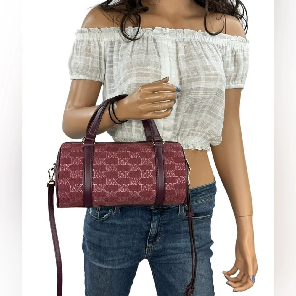 Michael Kors Burgundy Satchel with Gold Chain - Picture 5 of 13